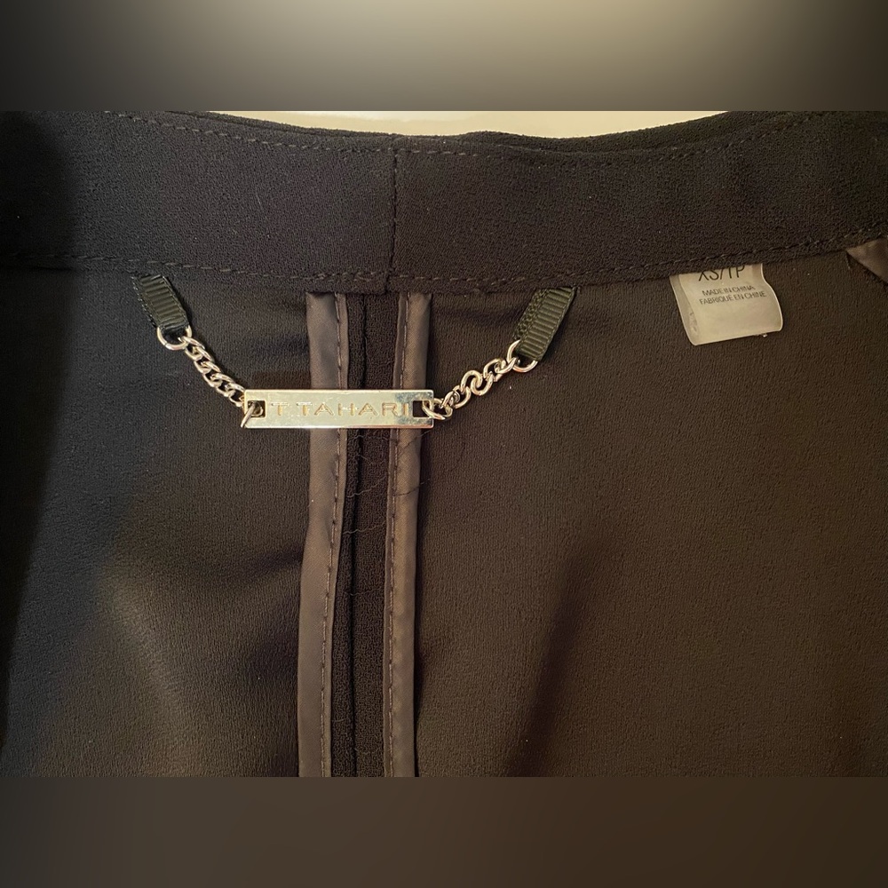 T Tahari Collarless Open Front Blazer Xs/Tp - image 5
